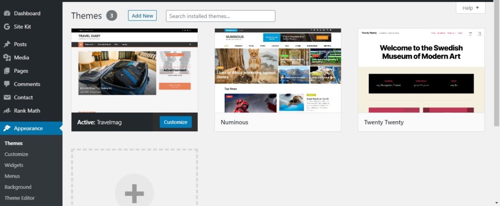 Install WordPress themes